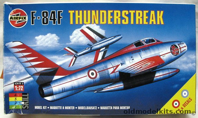 Airfix 1/72 Republic F-84 Thunderstreak - Italian Red Devils (Diavoli Rossi) Aerobatic Team 6 Stormo Ghedi 1959 / Greek Air Force No. 340 Mira Souda Bay Crete 1961 - With Airwaves AC72134 F-84F Airbrakes, 03022 plastic model kit